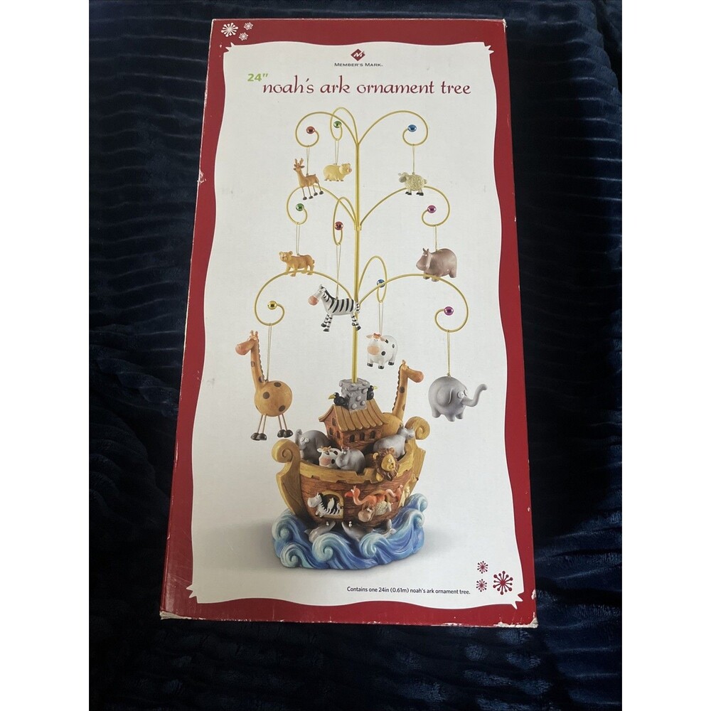 Member's Mark 24" Noah's Ark Christmas Tree 9 Hand Finished Animal Ornaments - Picture 3 of 5